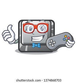 Gamer button P isolated with the character