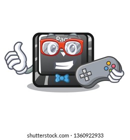 Gamer button page down shape the mascot