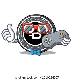 Gamer Bytecoin coin mascot cartoon Gamer Bytecoin coin mascot cartoon