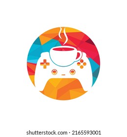 Gamer cafe vector logo design template.	