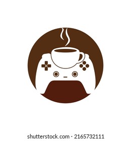 Gamer cafe vector logo design template.	
