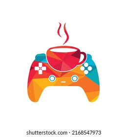 Gamer cafe vector logo design template.	