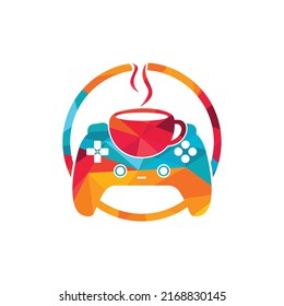 Gamer cafe vector logo design template.	