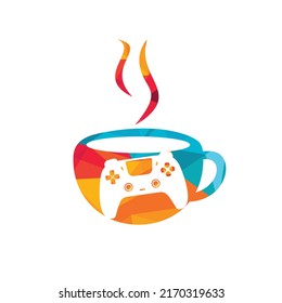 Gamer cafe vector logo design template.	