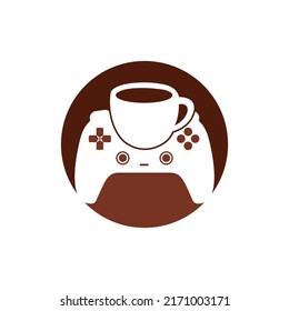 Gamer cafe vector logo design template.	