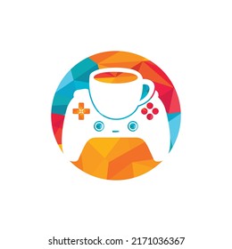 Gamer cafe vector logo design template.	