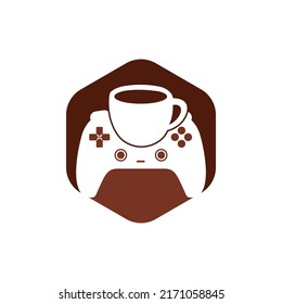Gamer cafe vector logo design template.	