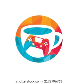 Gamer cafe vector logo design template.	