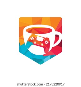 Gamer cafe vector logo design template.	