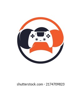 Gamer cafe vector logo design template. Chef hat with game console logo icon design.