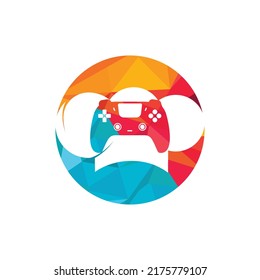 Gamer cafe vector logo design template. Chef hat with game console logo icon design.