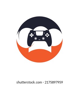 Gamer Cafe Vektor Logo Design Vorlage. Kochmütze mit Logo-Design der Spielkonsole.
