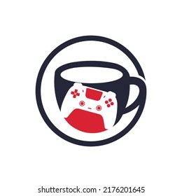Gamer cafe vector logo design template.	