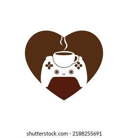 Gamer cafe vector logo design template.	