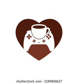 Plantilla de diseño del logotipo del vector del café de gamer.	