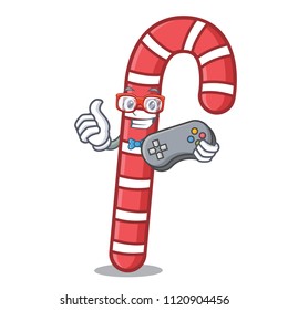 Gamer candy canes mascot cartoon