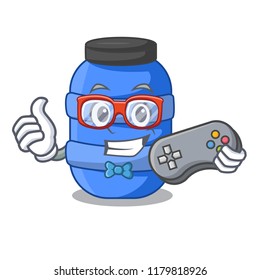 Gamer cartoon plastic barrel for trash dry