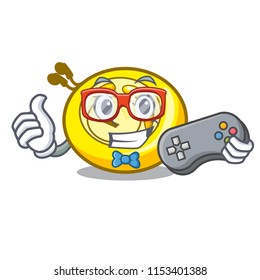 Gamer CD player mascot cartoon