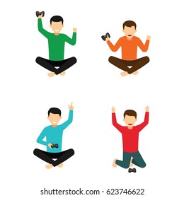 Gamer Character Design Vector.
