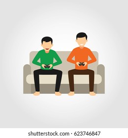 Gamer Character Design Vector.