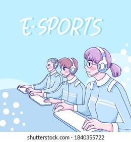 Gamer character design of vector. Cartoon illustration style.