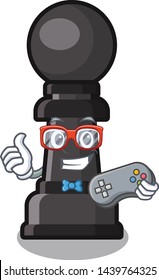 Gamer chess pawn in the cartoon shape