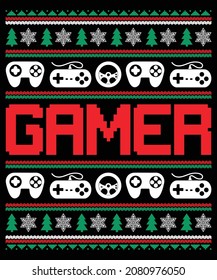 Gamer Christmas Day  t-shirt design