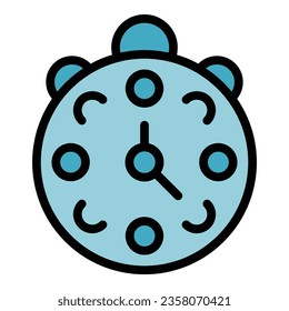 Gamer clock icon outline vector. Online game. Pc console color flat