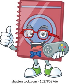 Gamer closed book in the cartoon character