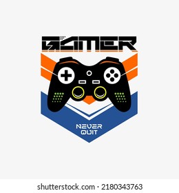 gamer concept. Boys graphic vector design for tee shirt and other uses.