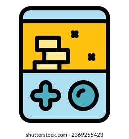 Gamer console icon outline vector. Online app. Sport game color flat