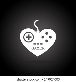 gamer control over black background vector illustration 