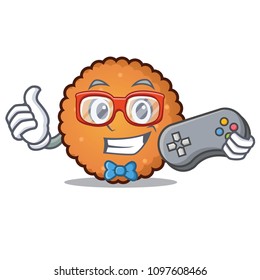 Gamer cookies mascot cartoon style