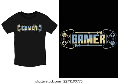 Gamer cool typography video gaming T-Shirt