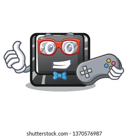 Gamer D button installed in game character