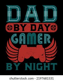 Gamer Dad Gaming Console T-Shirt Design Print Apparel