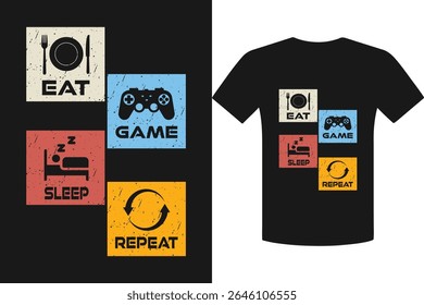 Gamer Daily Routine T Shirt Design