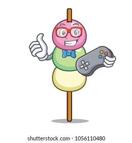 Gamer dango mascot cartoon style