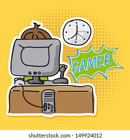 gamer design over dotted background vector illustration