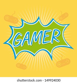 gamer design over yellow background vector illustration 