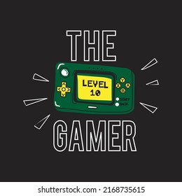 die Gamer-Design-Typografie, Vektorgrafik für T-Shirt