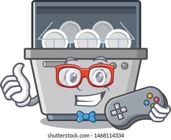 Gamer dishwasher machine with the character shape