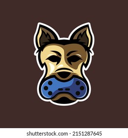 Gamer dog head illustration design