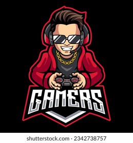 Gamer e sport mascot logo design for gaming or streamer