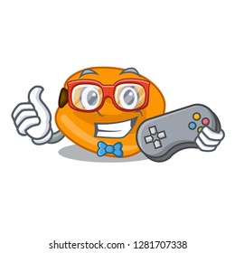 Gamer eat corn nuts in cartoon shape