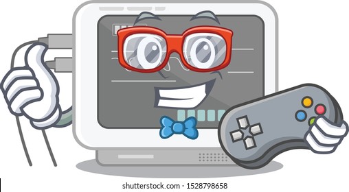 Gamer ecg machine isolated in the character