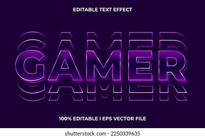 Gamer editable text effect, lettering typography font style, glitch 3d text for tittle