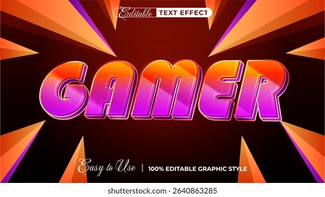 gamer editable text effect, lettering typography font style