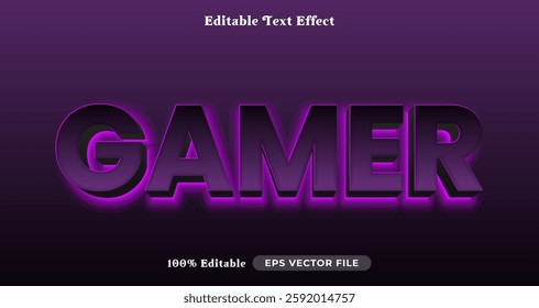 gamer editable text effect, text style