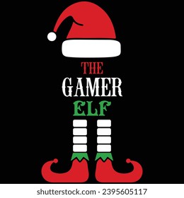 The Gamer Elf Christmas T-shirt Design